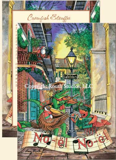 Louisiana Christmas Cards,  Pirate's Alley, New Orleans, Jackson Square